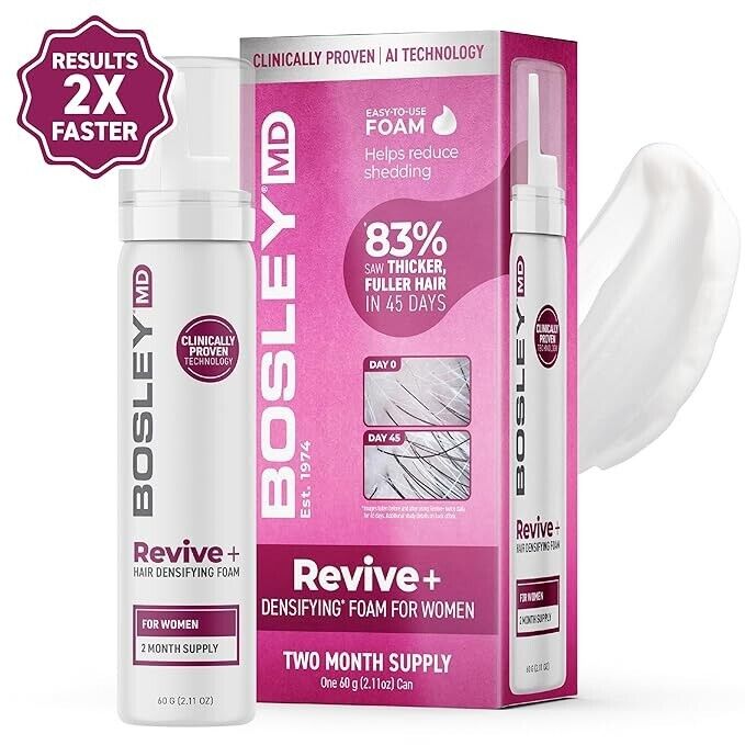 Bosley MD WOMEN'S REVIVE+Densifying Foam for Women 2.11oz ***2 Month Supply***