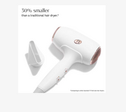 T3 FIT Ionic Compact Hair Dryer, IonAir Technology, WHITE w/Rose Gold (New)