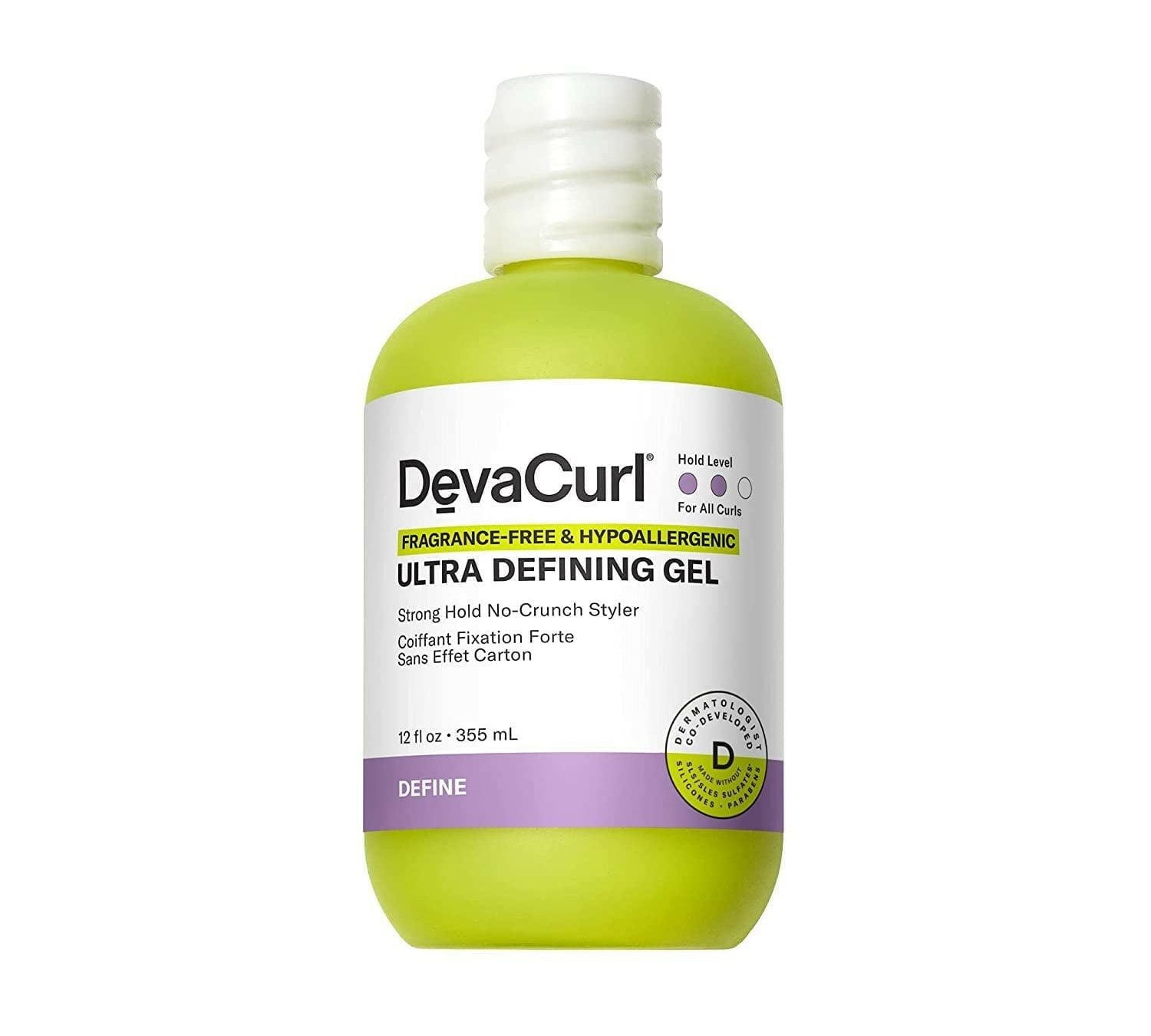 DevaCurl Fragrance-Free & Hypoallergenic Ultra Defining Gel Strong Hold No-Crunch Styler - 12 oz.