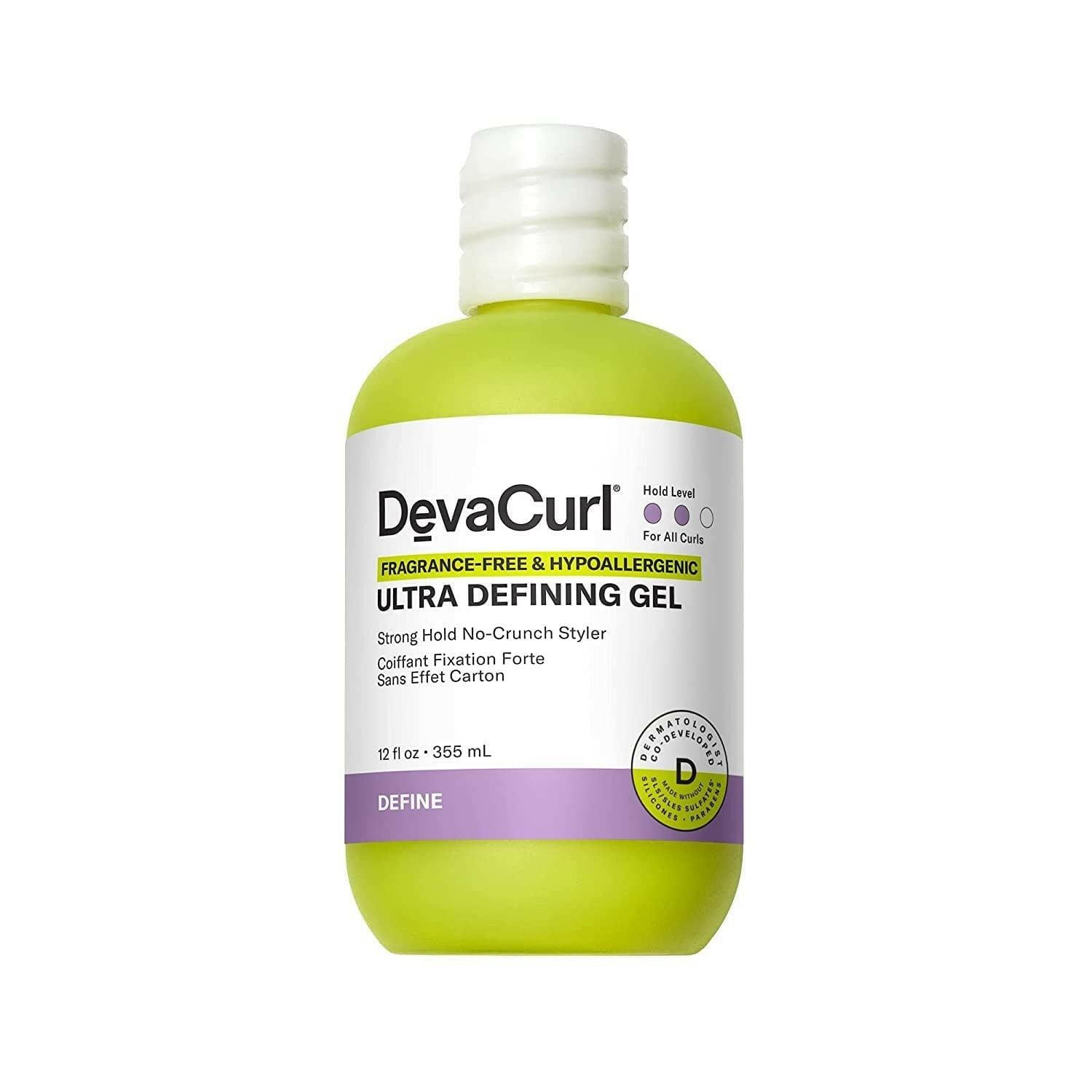 DevaCurl Fragrance-Free & Hypoallergenic Ultra Defining Gel Strong Hold No-Crunch Styler - 12 oz.