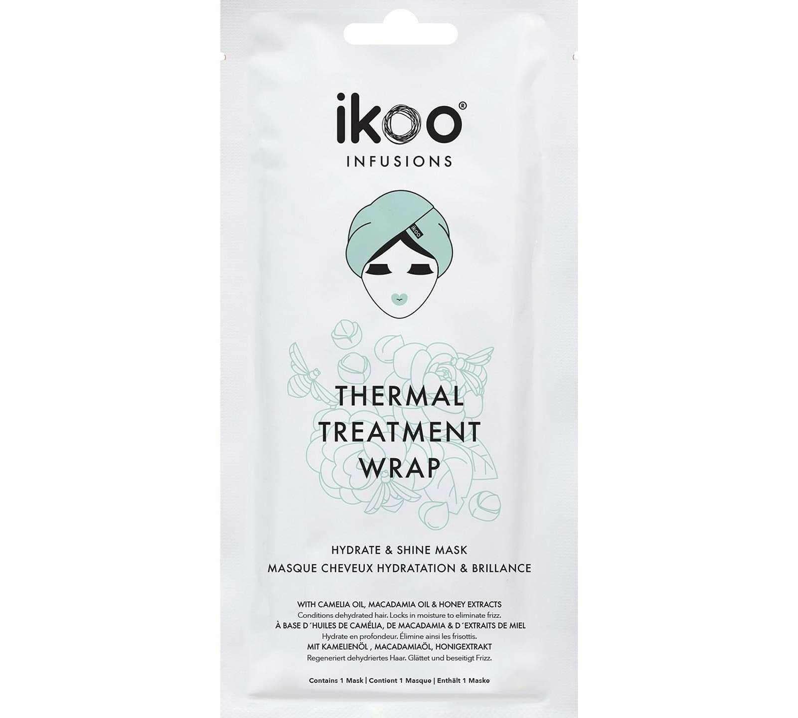 ikoo Infusions - Thermal Treatment Wrap - Heated Hair Cap for Dry and Brittle Hair, Deep Conditioning, Cruelty-Free and Paraben-Free - Hydrate & Shine, 1 Pack - Beauty Cosmo Warehouse