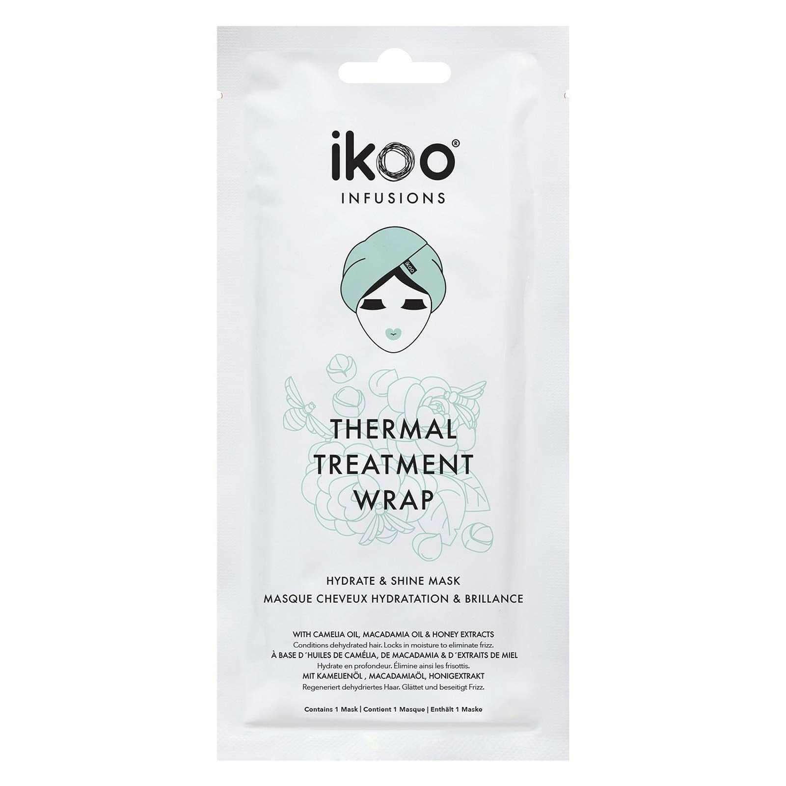 ikoo Infusions - Thermal Treatment Wrap - Heated Hair Cap for Dry and Brittle Hair, Deep Conditioning, Cruelty-Free and Paraben-Free - Hydrate & Shine, 1 Pack - Beauty Cosmo Warehouse