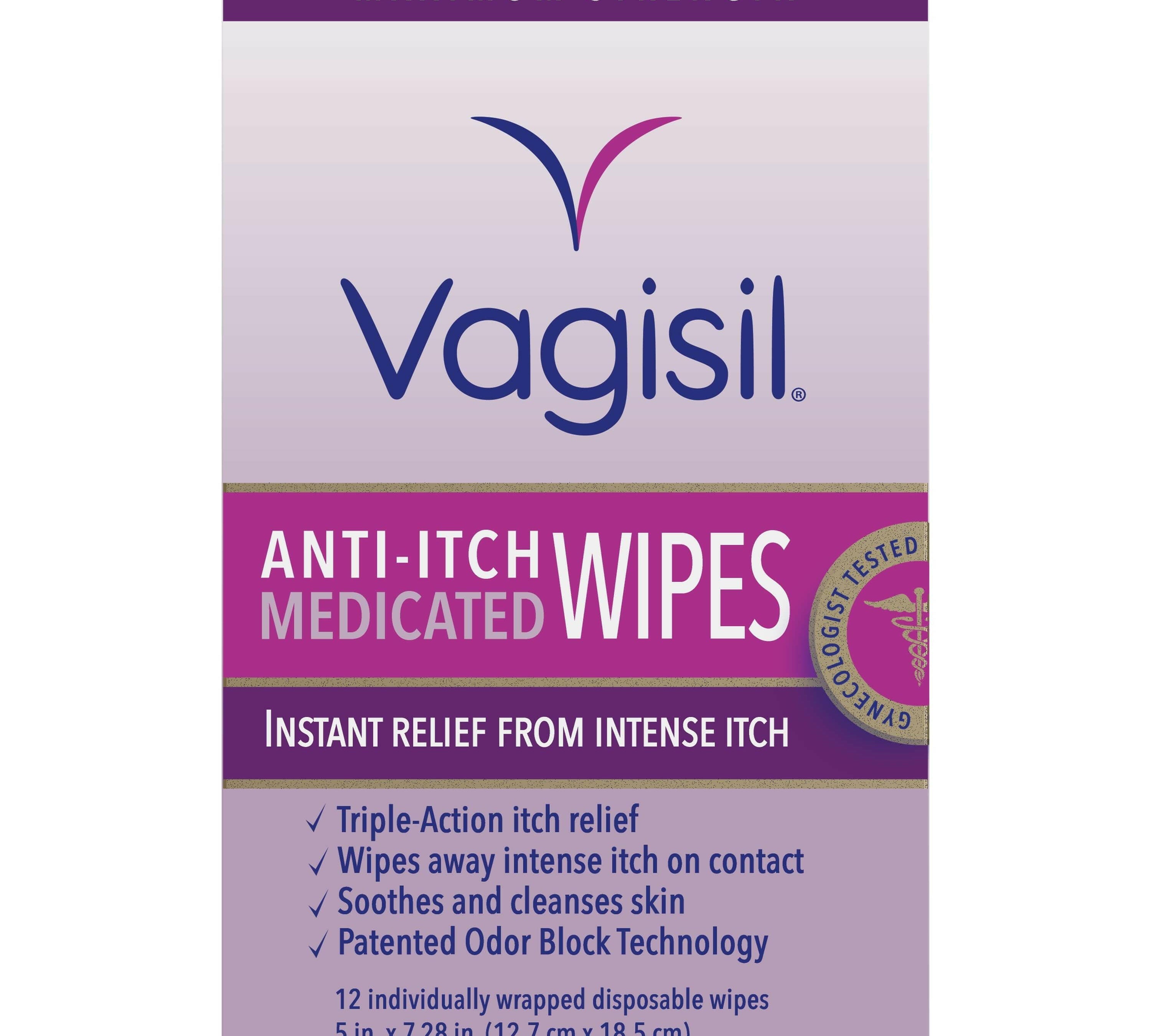 Vagisil Anti-Itch Medicated Wipes, Maximum Strength For Instant Relief from Intense Itch, 12 ct - 3 Pack - Beauty Cosmo Warehouse