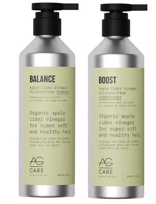 AG Care BALANCE & BOOST Apple Cider Vinegar Sulfate-Free Shampoo & Silicone-Free Conditioner Duo Set - 12 oz - Beauty Cosmo Warehouse