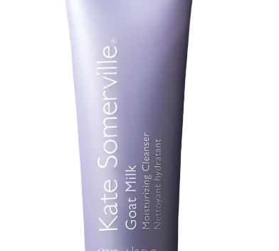 A tube of Kate Somerville Goat Milk Moisturizing Cleanser, 8 fl oz, in lavender is perfect for all skin types and is sulfate-free.