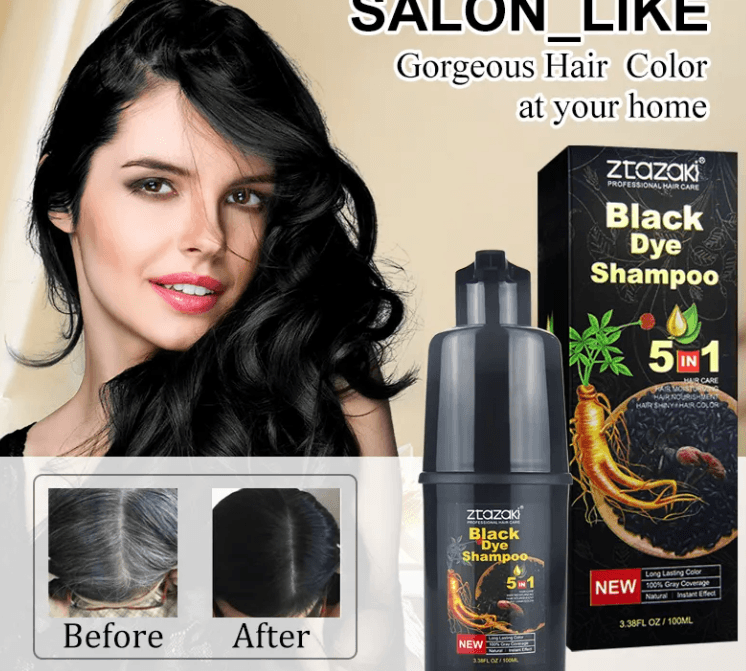 Ztazaki Black Hair Color Shampoo Ammonia Free - Beauty Cosmo Warehouse