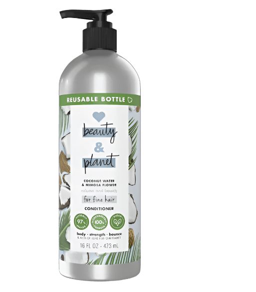 Loop Love Beauty and Planet Thickening Conditioner Coconut Water & Mimosa Flower 16oz.