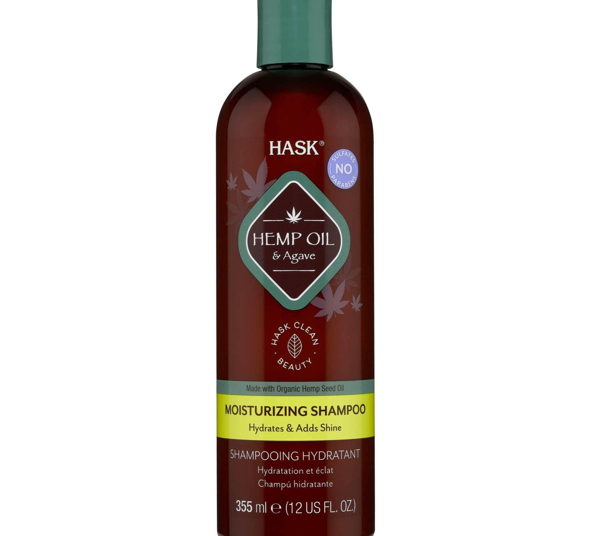 HASK Moisturizing Sulfate-Free Shampoo with Hemp Seed Oil & Agave, 12 fl oz.