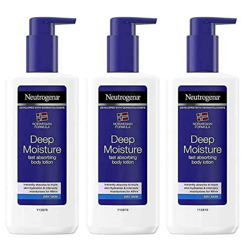 Neutrogena Norwegian Formula Deep Moisture Fast Absorbing Body Lotion for Dry Skin, 8.45 Ounce (Pack of 3) - Beauty Cosmo Warehouse