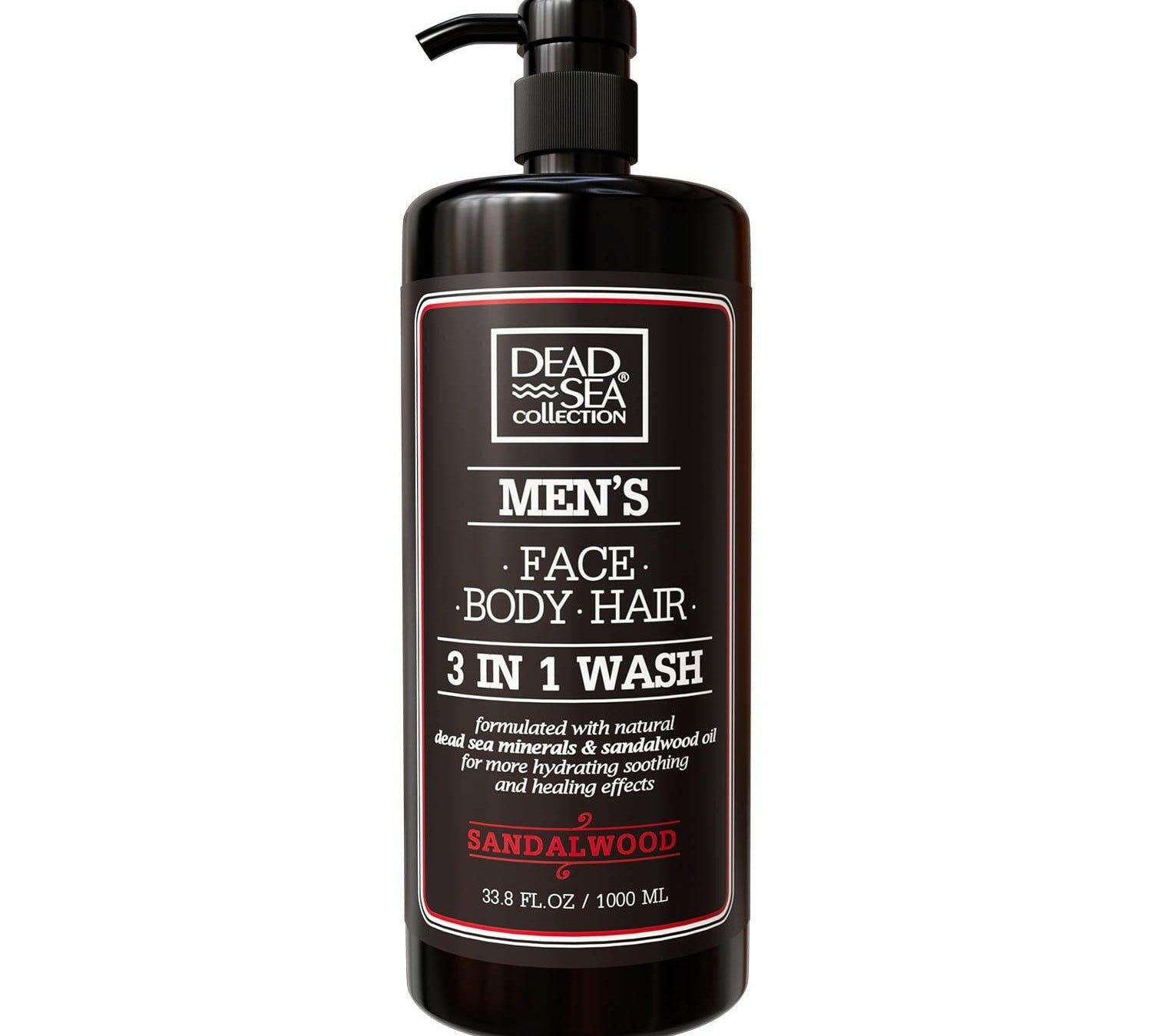 Dead Sea Collection 3 in 1 Men's Body Wash with Sandalwood Oil, 33.8 fl. oz. - Beauty Cosmo Warehouse